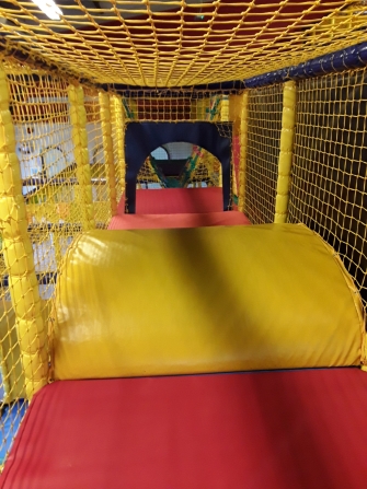 repositioned yellow hump in soft play area