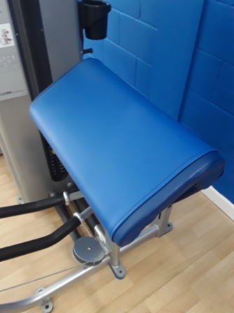 Repaired gym equipment seat