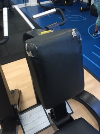 Damaged back to multi gym seat